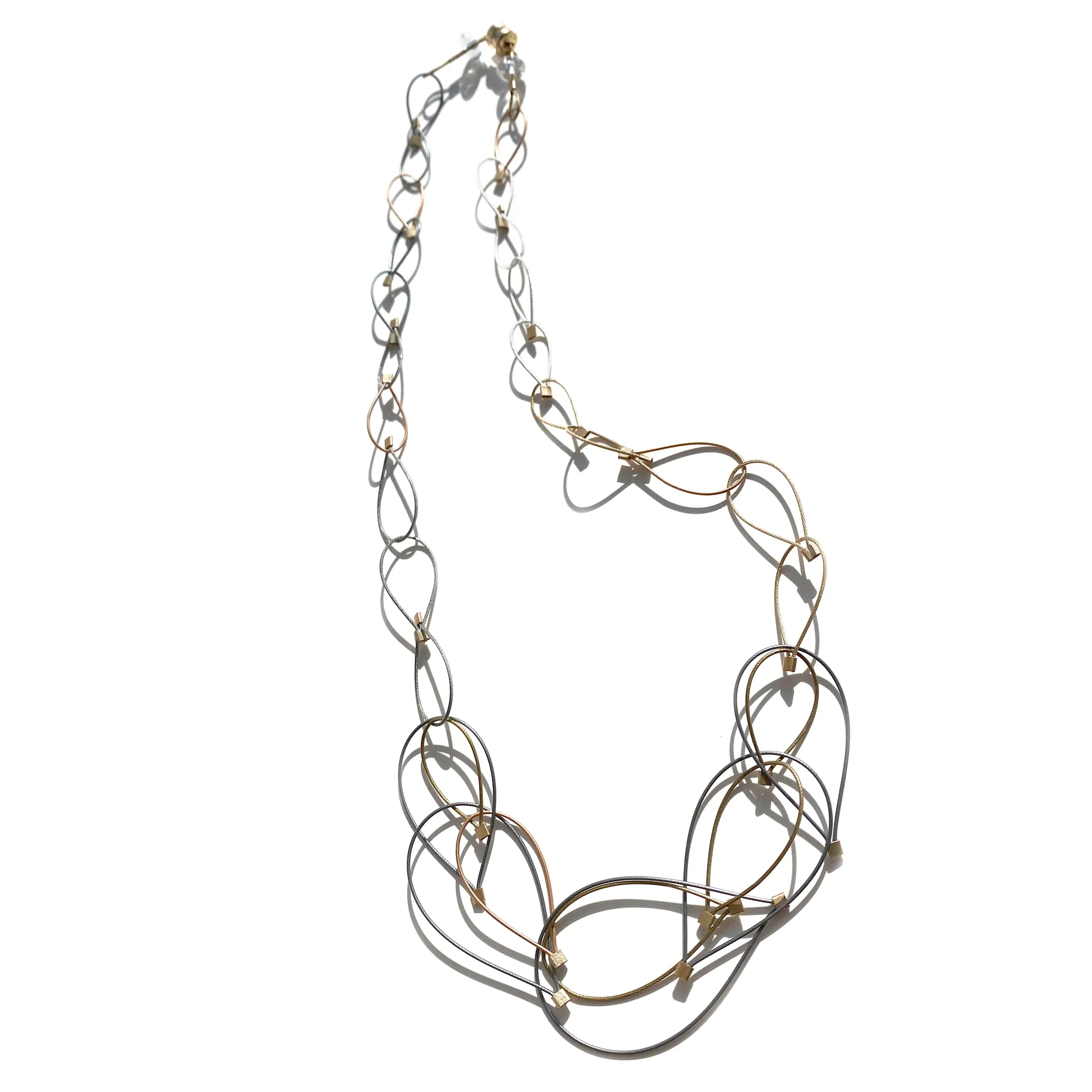 Feather Teardrop Chain Necklace