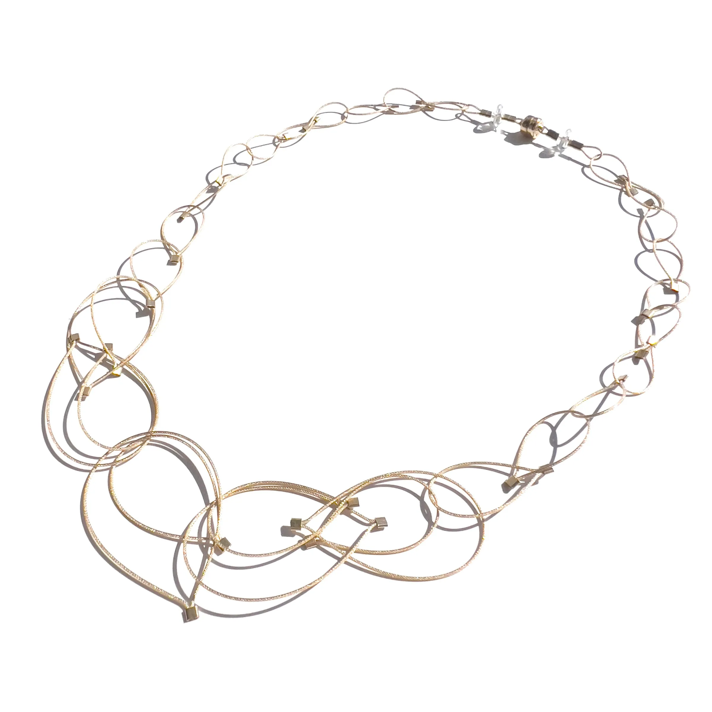 Feather Teardrop Chain Necklace