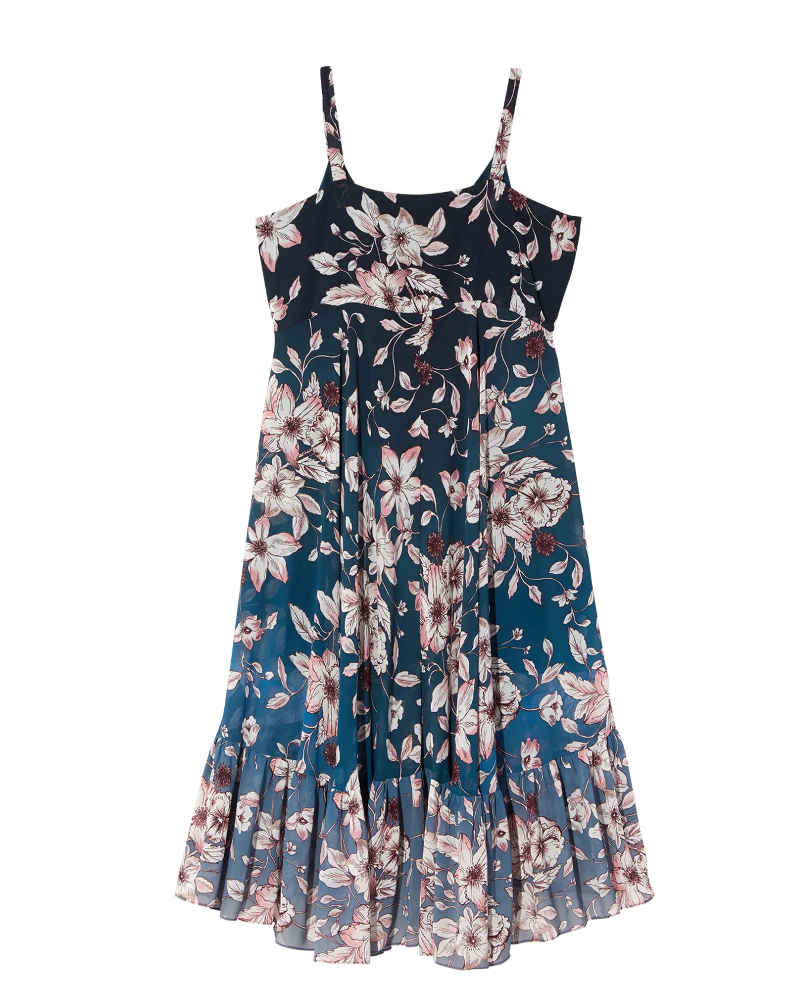 Garland High-Low Dress | Navy / Pink