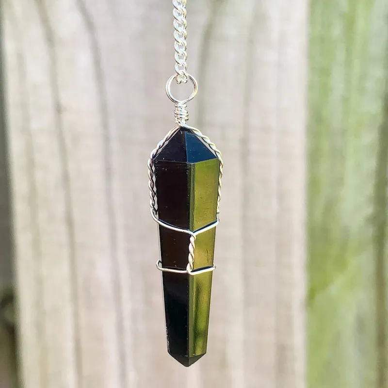 Gemstone Double Point Pendant Necklace