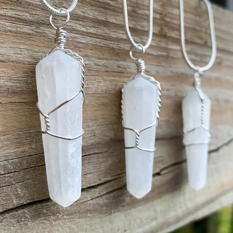 Gemstone Double Point Pendant Necklace