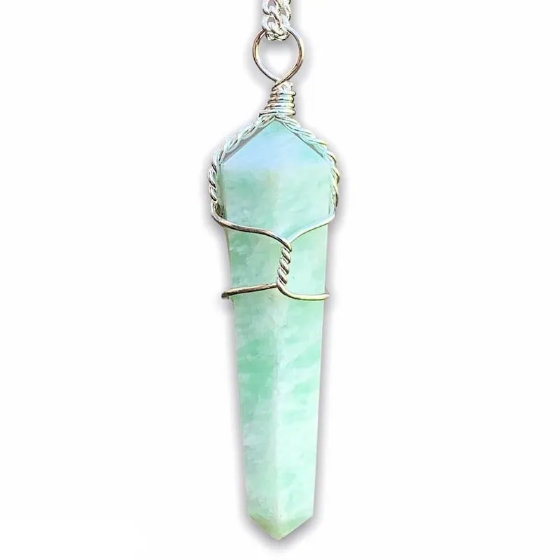 Gemstone Double Point Pendant Necklace