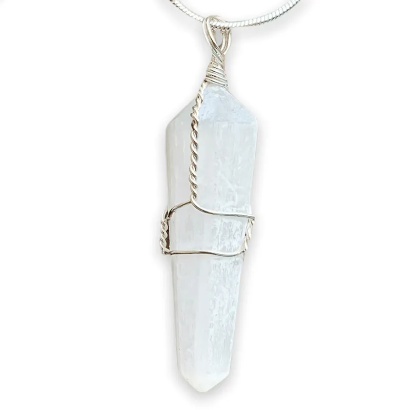Gemstone Double Point Pendant Necklace