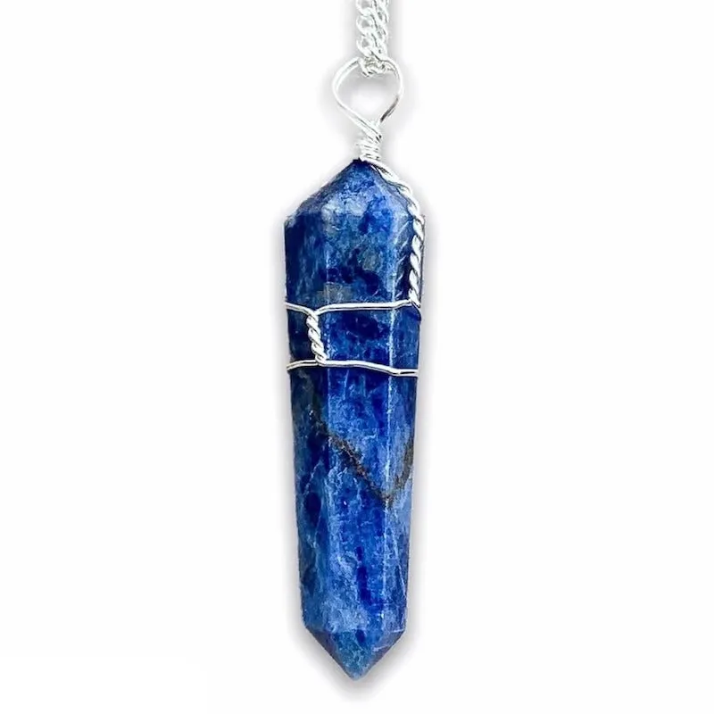 Gemstone Double Point Pendant Necklace