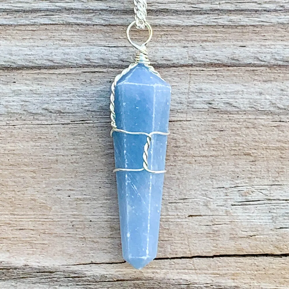 Gemstone Double Point Pendant Necklace