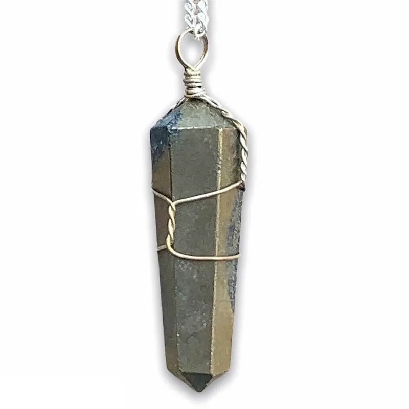 Gemstone Double Point Pendant Necklace