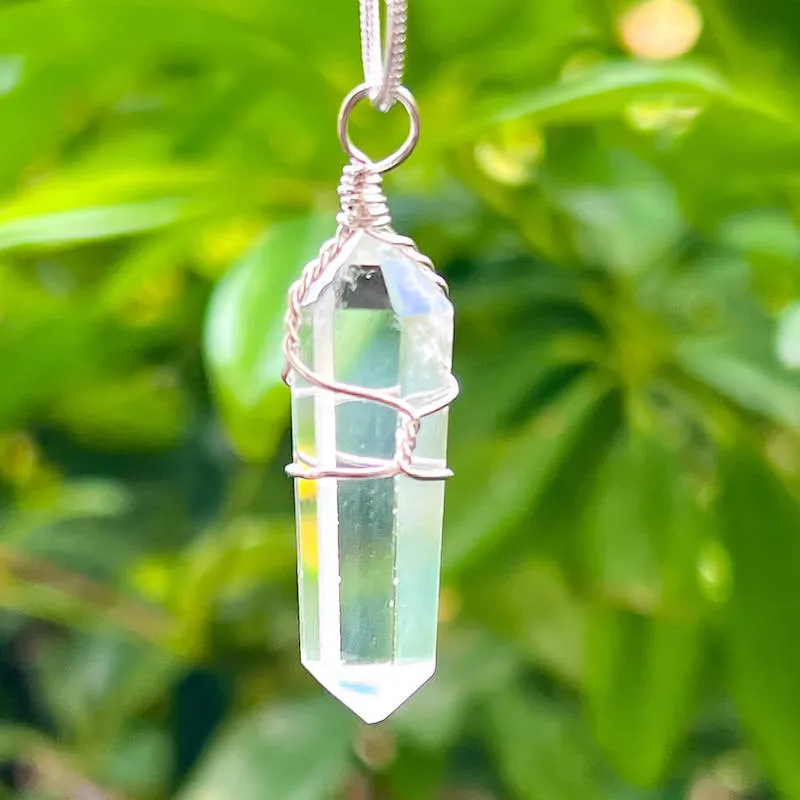Gemstone Double Point Pendant Necklace