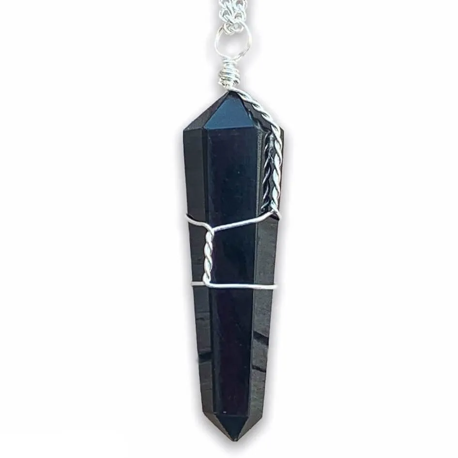 Gemstone Double Point Pendant Necklace