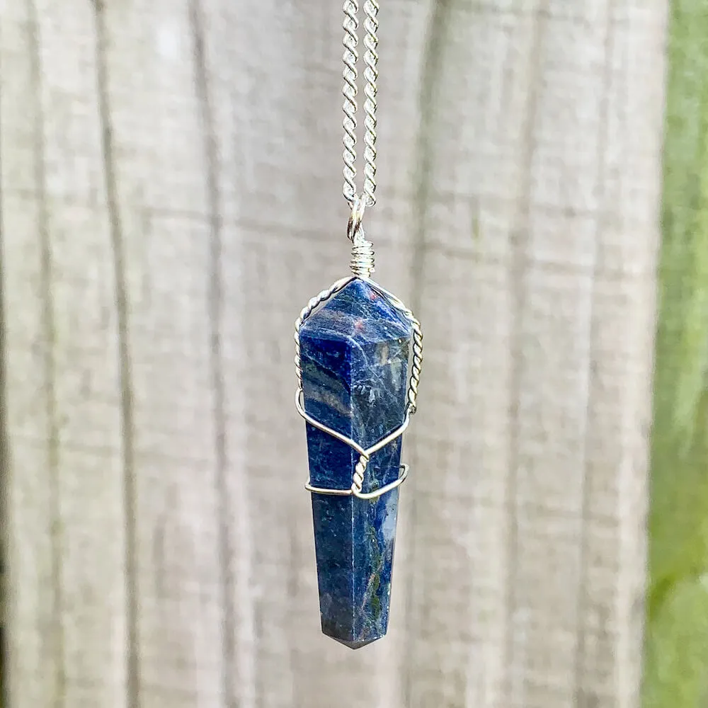 Gemstone Double Point Pendant Necklace