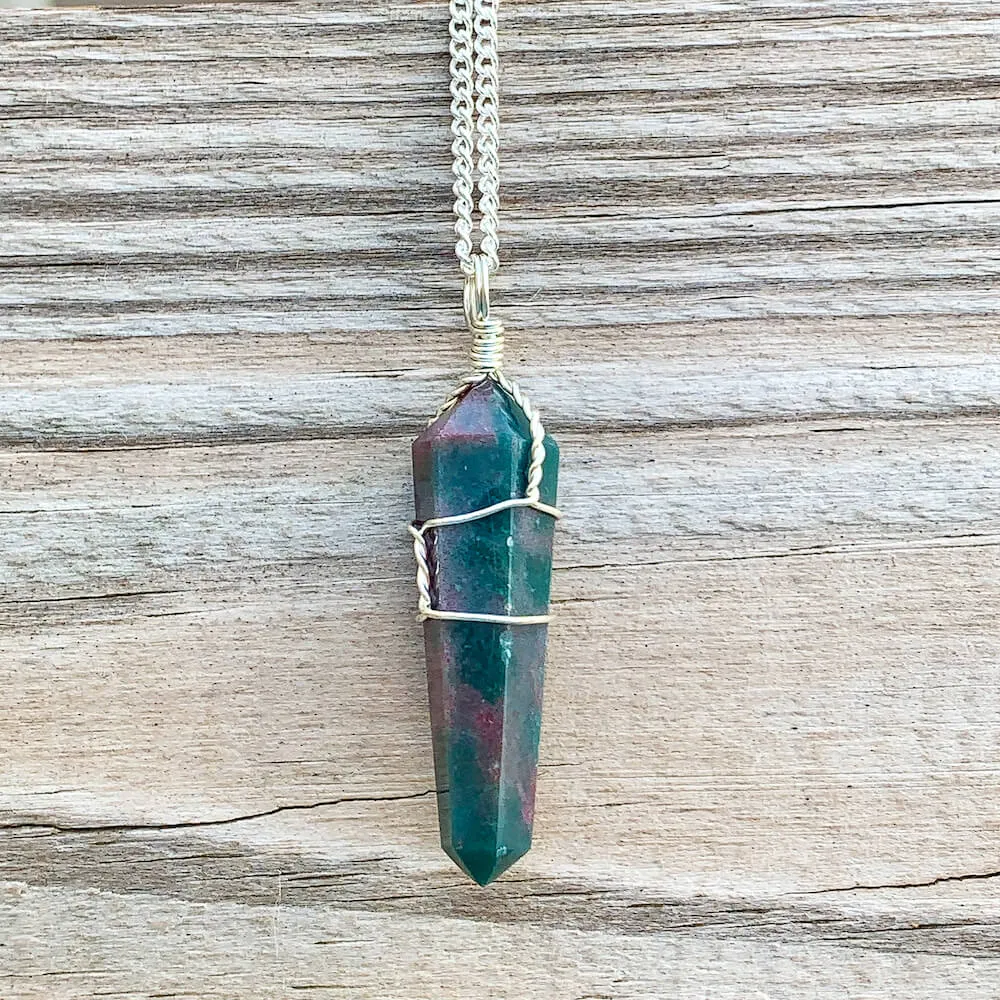 Gemstone Double Point Pendant Necklace