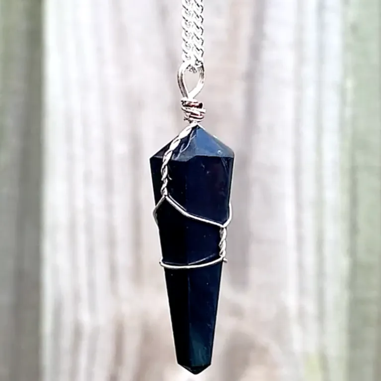 Gemstone Double Point Pendant Necklace
