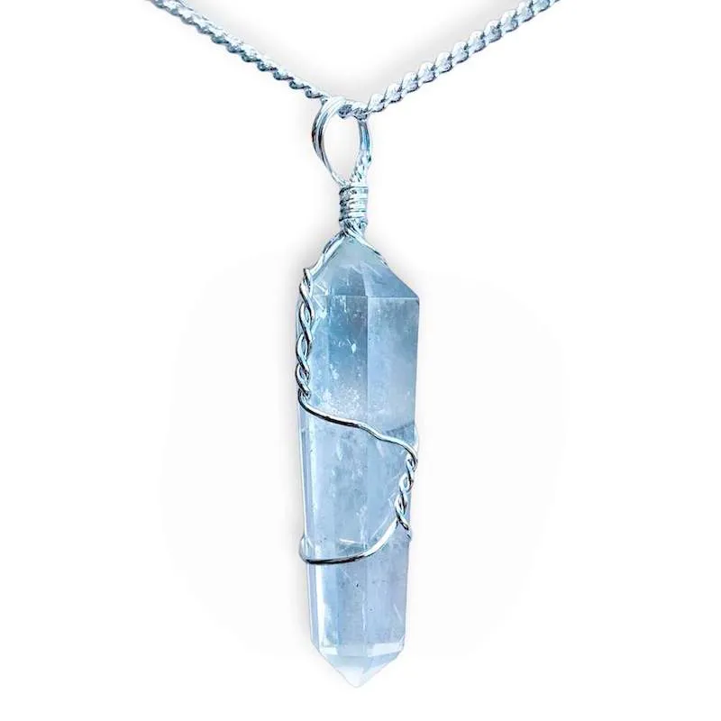 Gemstone Double Point Pendant Necklace