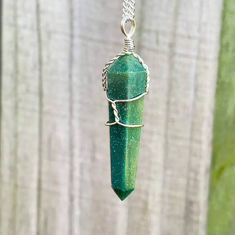 Gemstone Double Point Pendant Necklace
