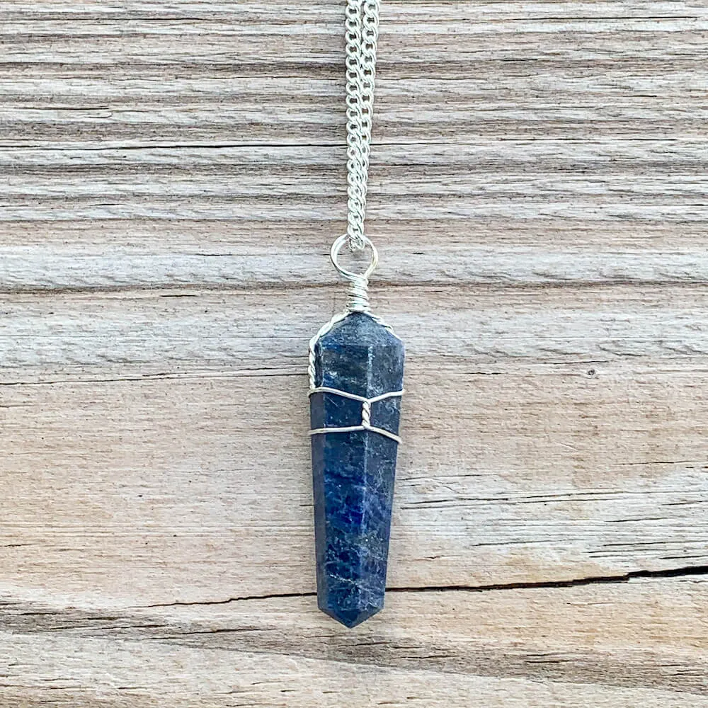 Gemstone Double Point Pendant Necklace