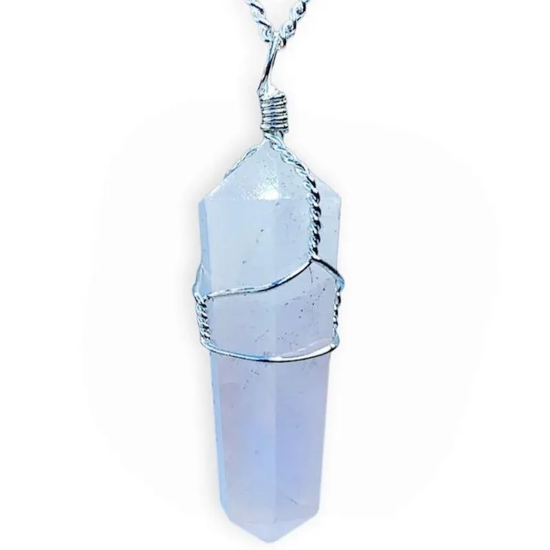 Gemstone Double Point Pendant Necklace