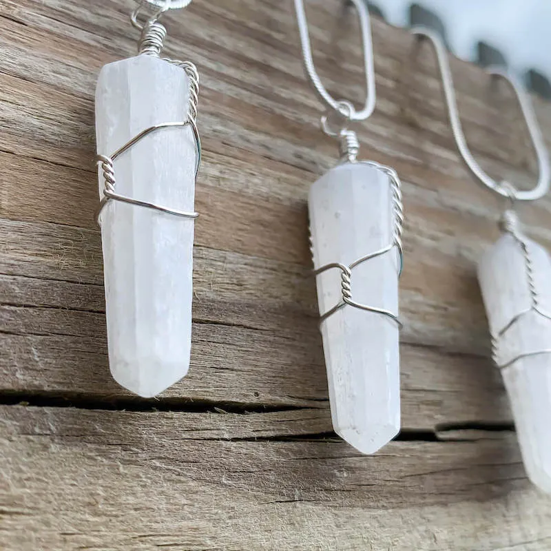 Gemstone Double Point Pendant Necklace