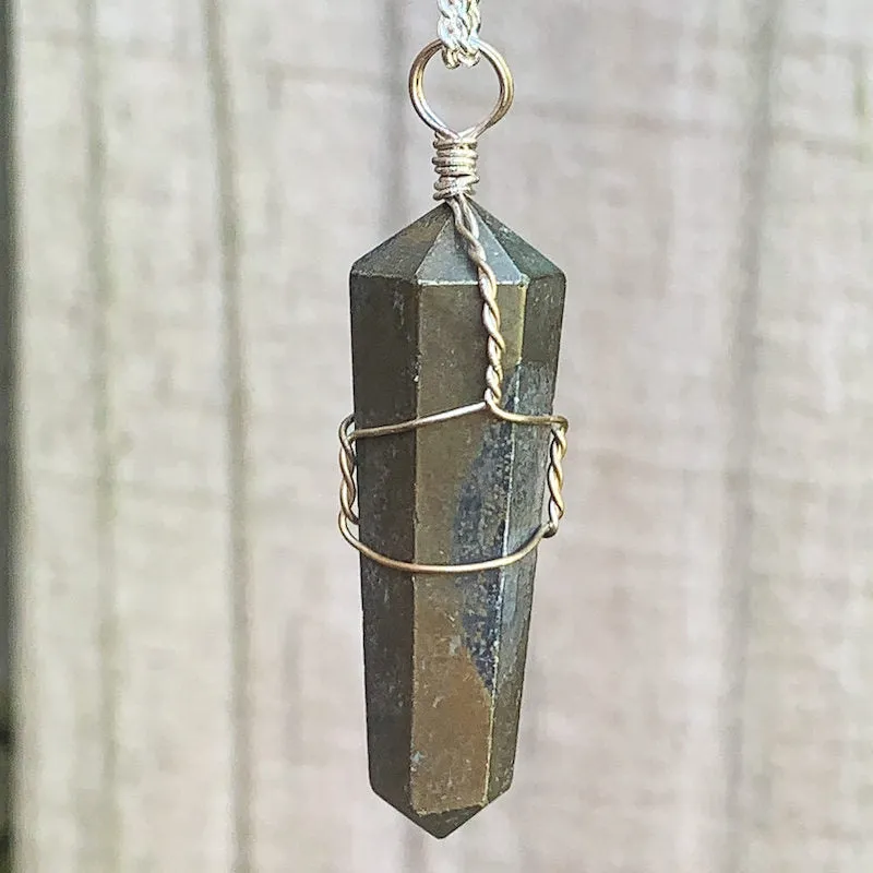 Gemstone Double Point Pendant Necklace