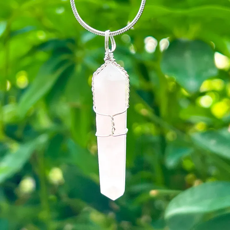 Gemstone Double Point Pendant Necklace