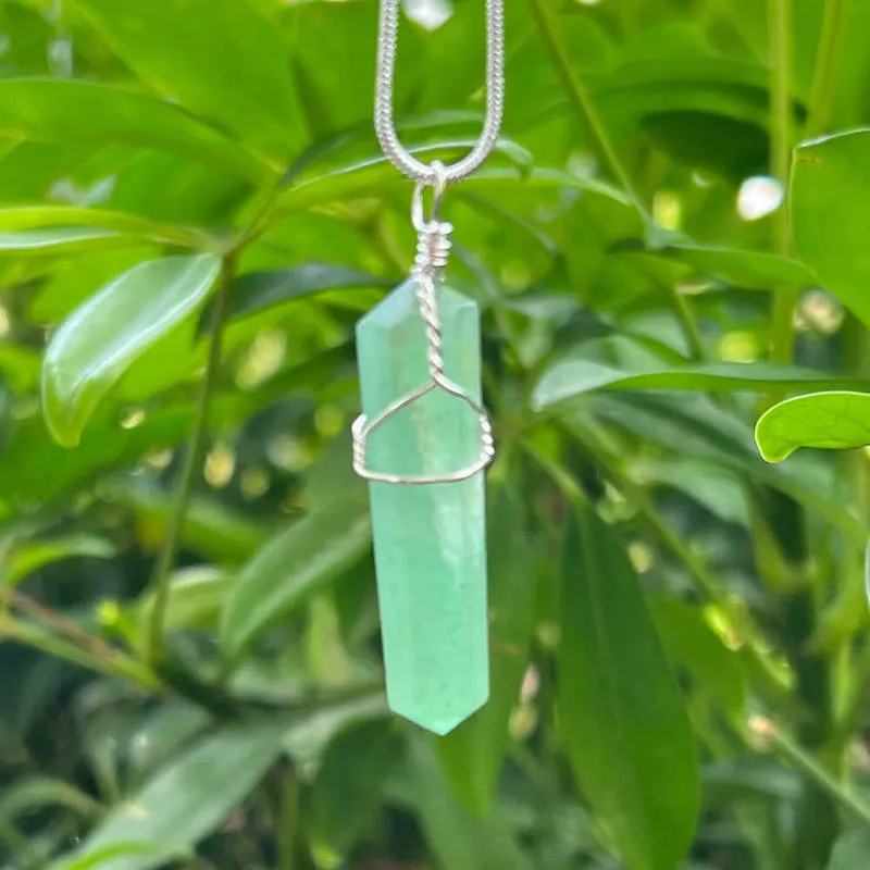 Gemstone Double Point Pendant Necklace