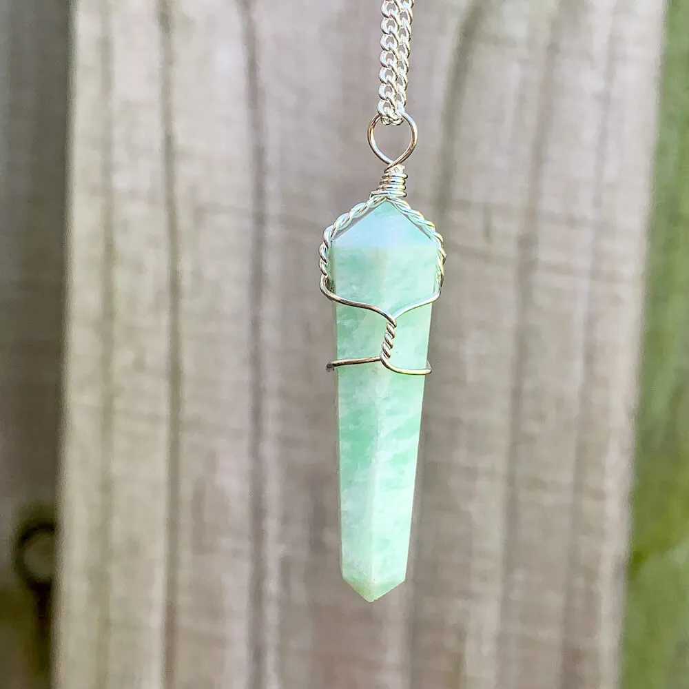 Gemstone Double Point Pendant Necklace