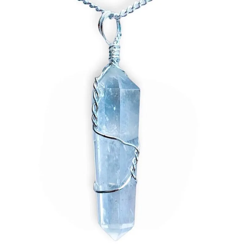Gemstone Double Point Pendant Necklace