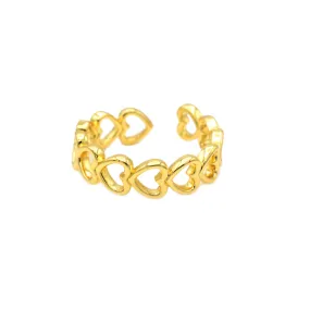 Gold Adjustable Heart Ring