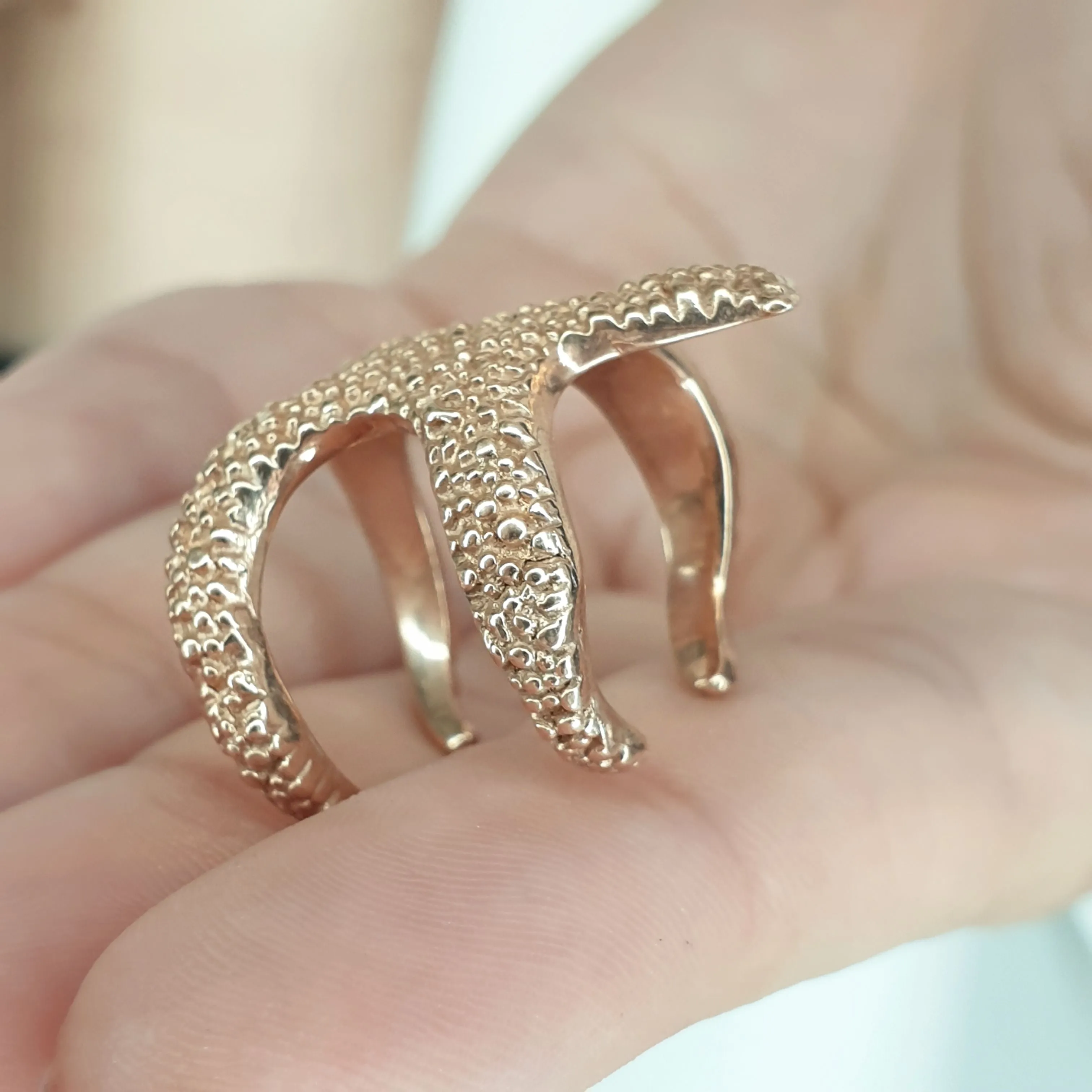 Gold starfish ring