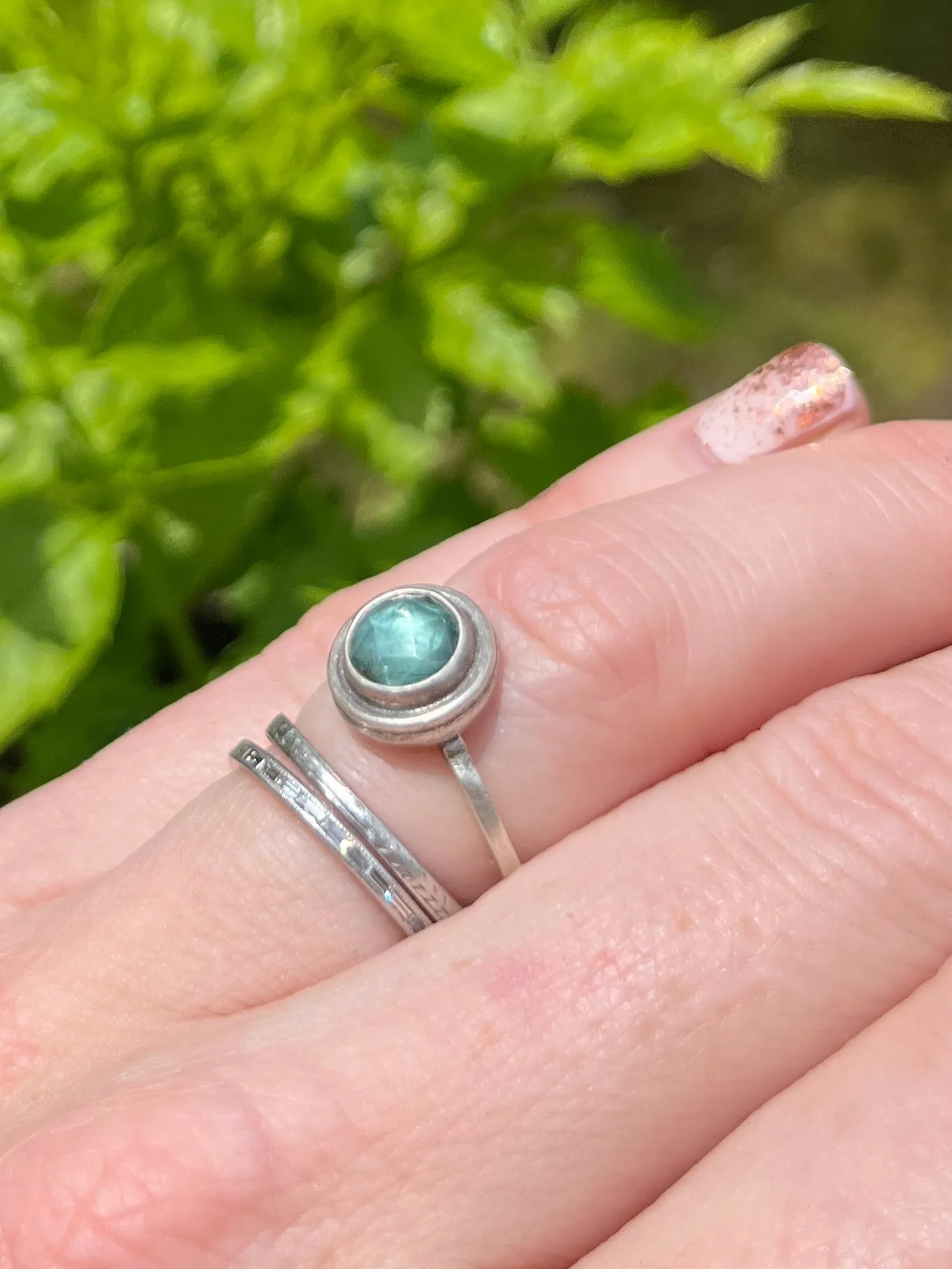 Green Kyanite Round Ring