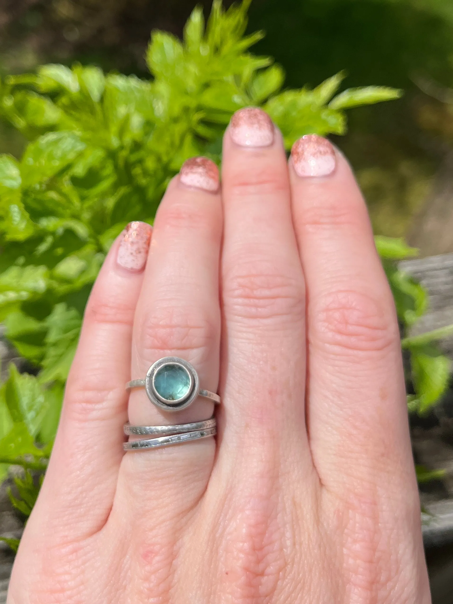 Green Kyanite Round Ring