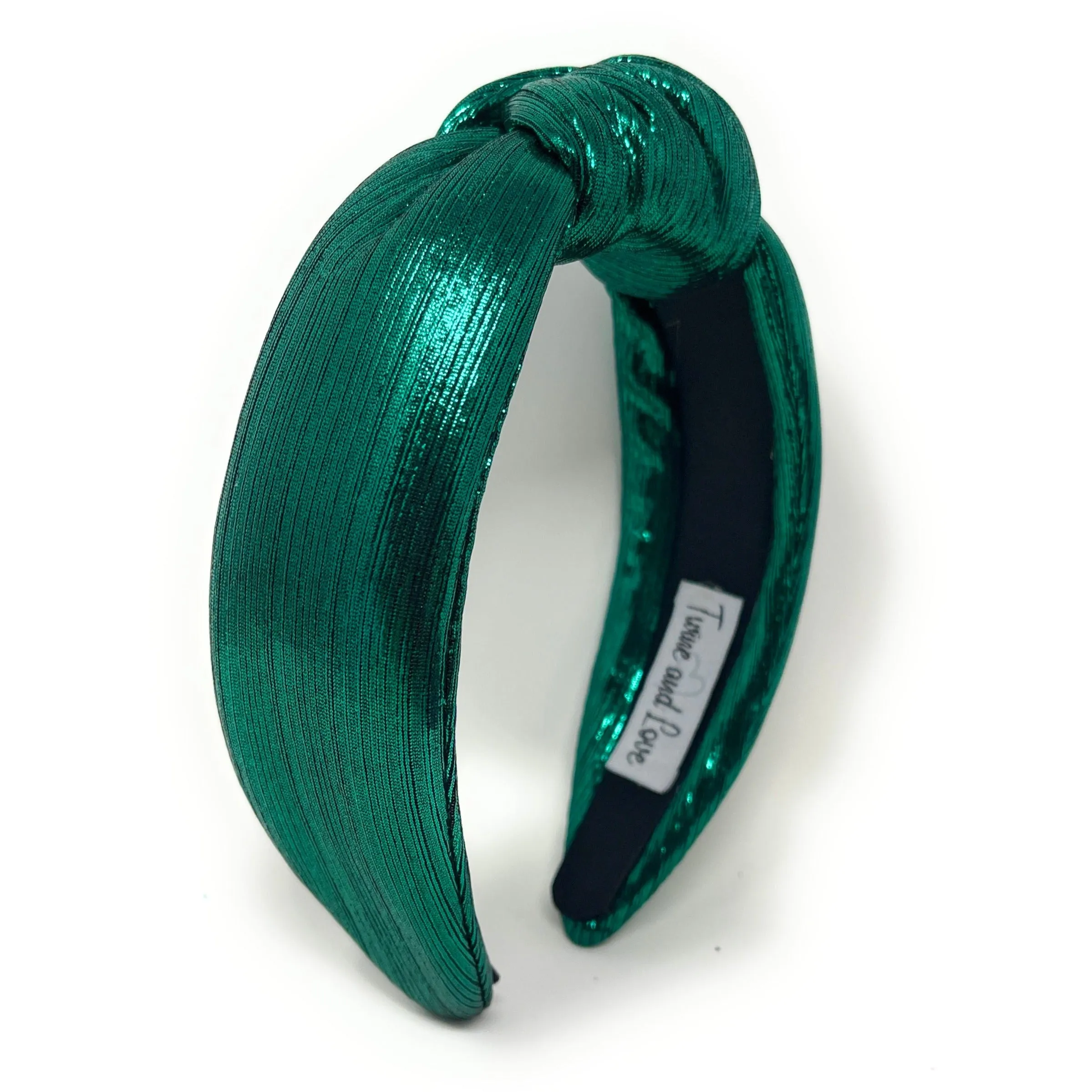 Green Padded Metallic Knotted Headband