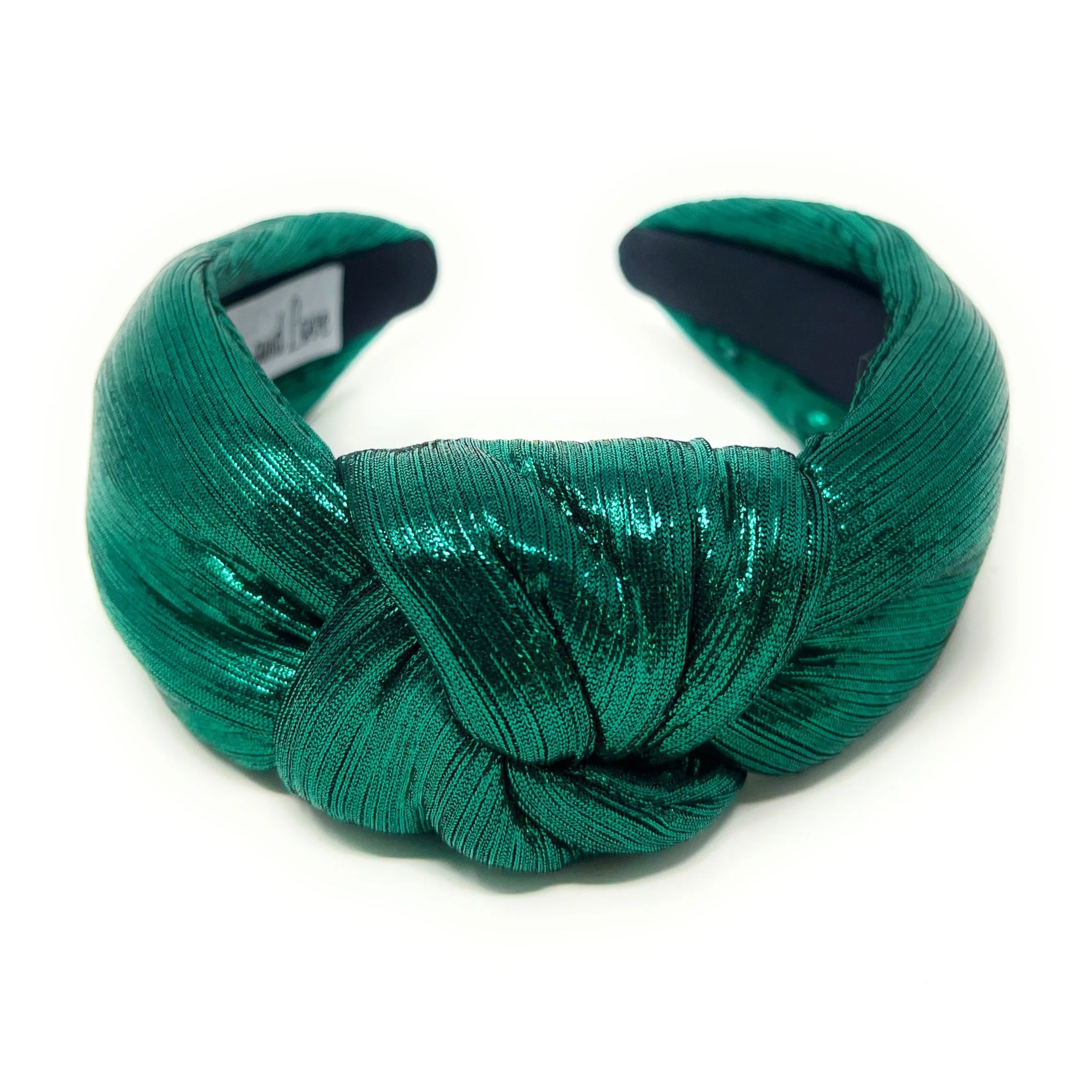 Green Padded Metallic Knotted Headband