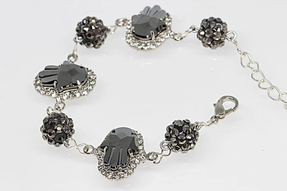 GREY HAMSA RING