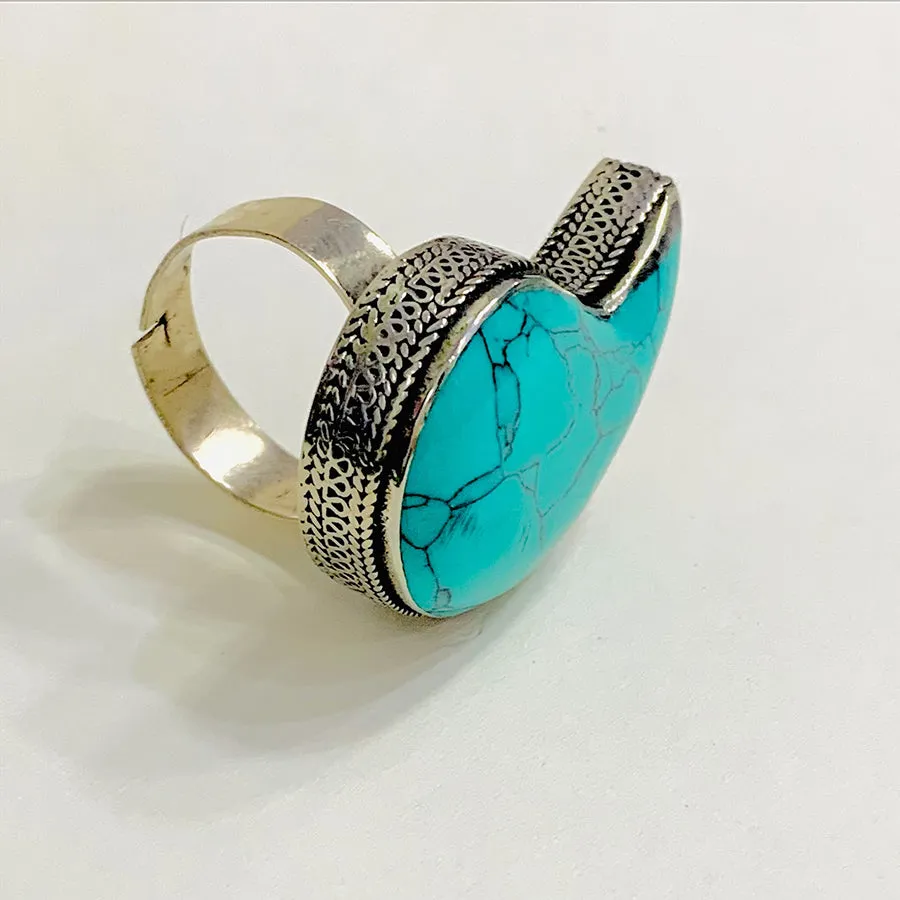 Handmade Unique Design Turquoise Stone Ring