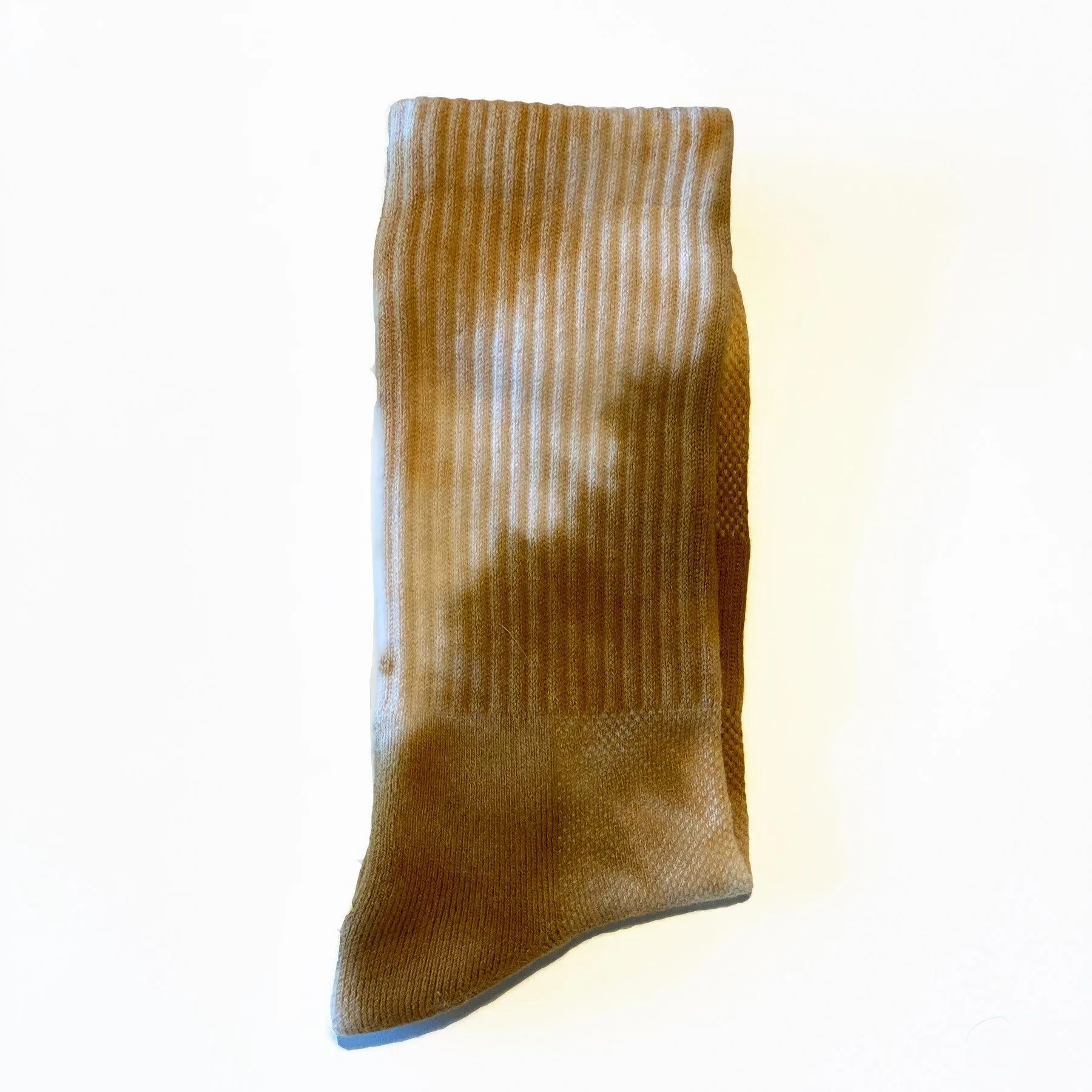 High Ankle Athletic Tie Dye Socks (Rust   Beige)