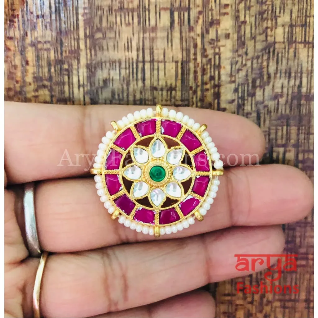 Indian Bridal Kundan Jadau Ring/ Rajwadi Statement Ring