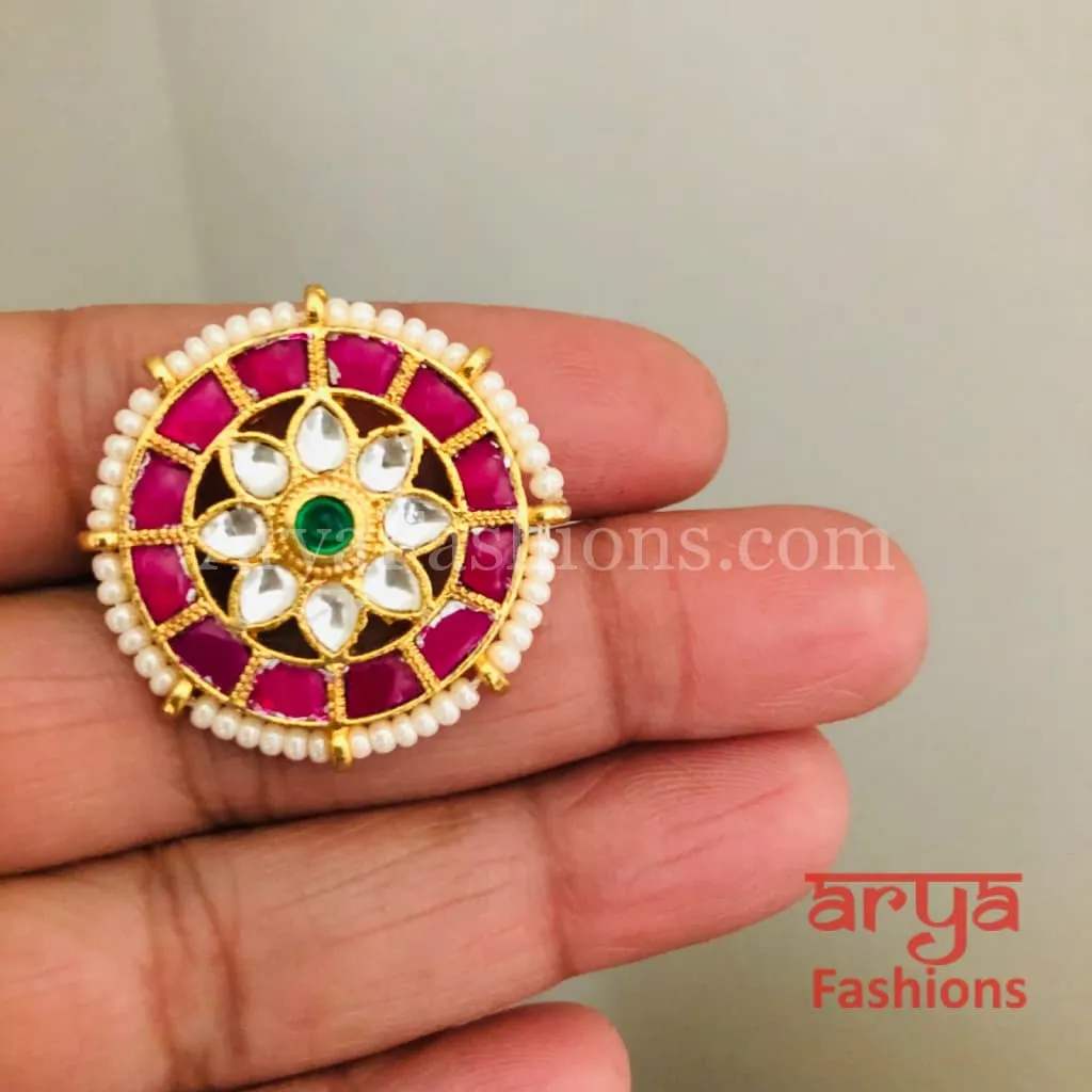 Indian Bridal Kundan Jadau Ring/ Rajwadi Statement Ring