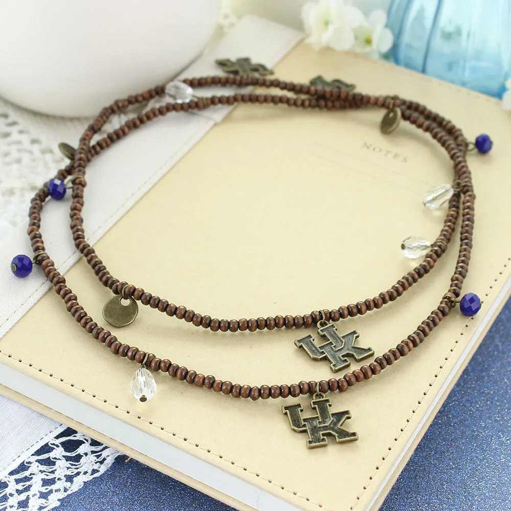 Kentucky Wood Bead Stretch Necklace/Bracelet