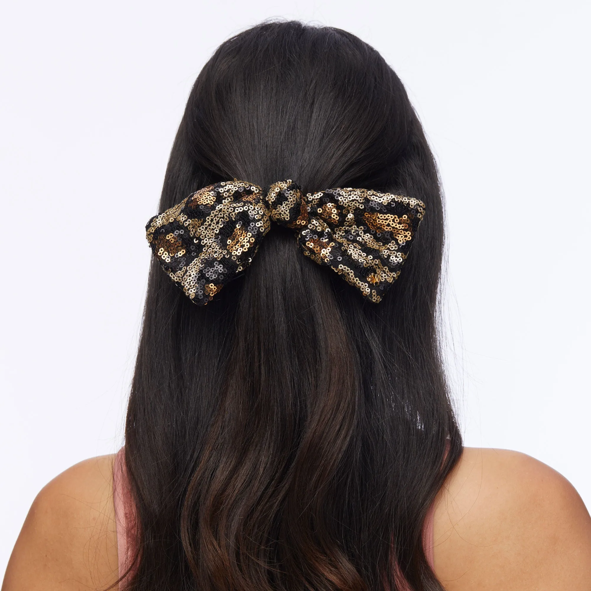 LEOPARD PALOMA SEQUIN BOW