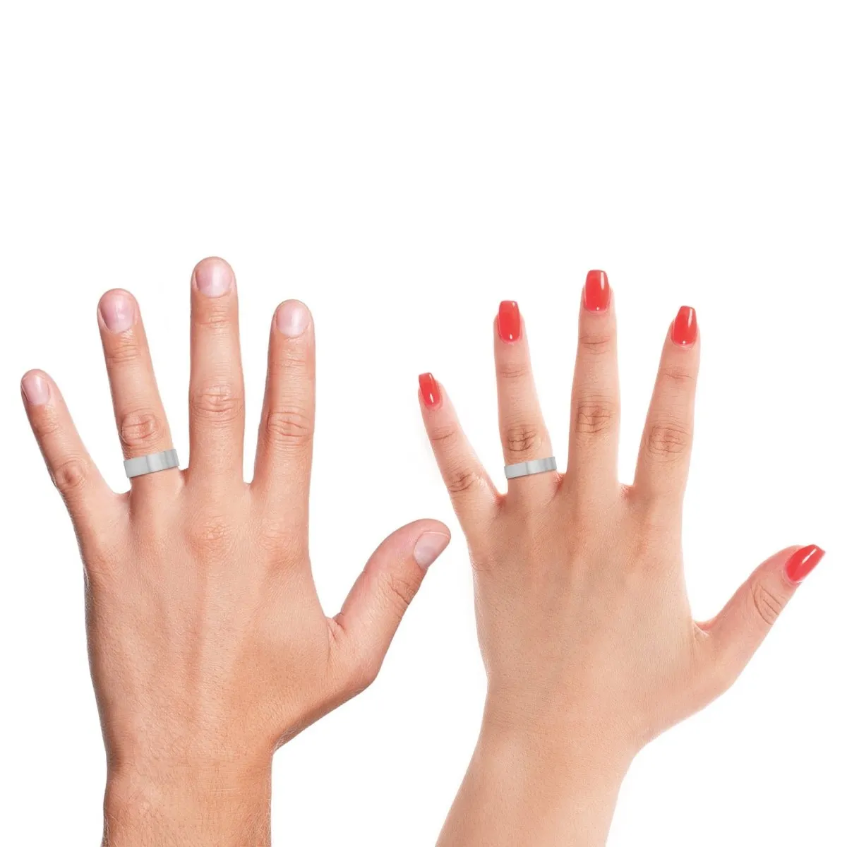 MALACHI | Gold Ring, White Tungsten Ring, Brushed, Flat