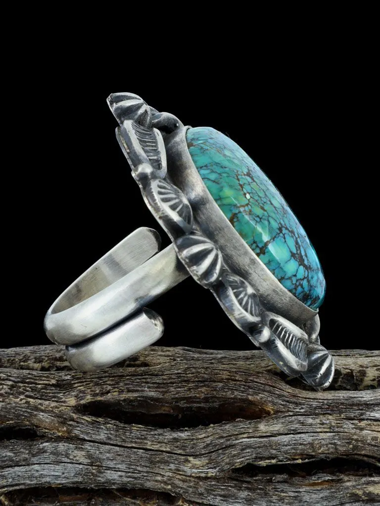 Natural Blue Moon Turquoise Ring- Adjustable, Size 8 