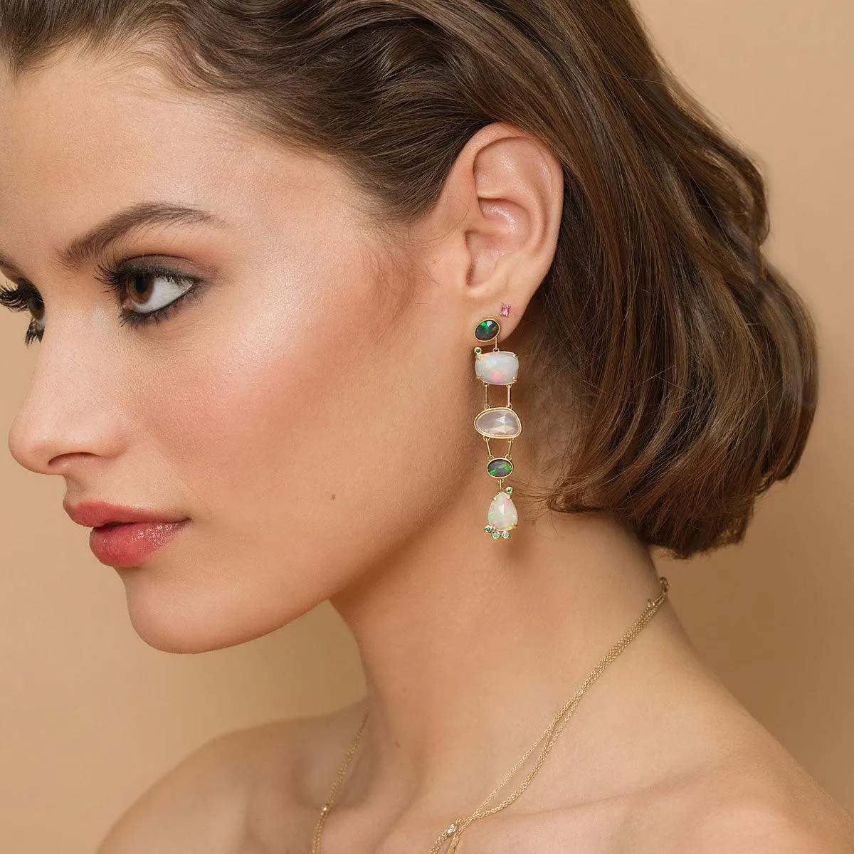 Opal Bone Chandelier Earring | 3.0GMS 4.36CTW | V5
