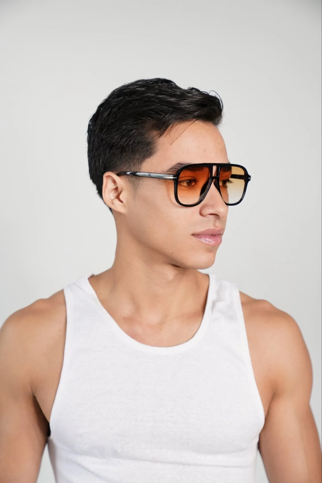 Oversized Retro Orange Gradient Tint Summer Sunglasses