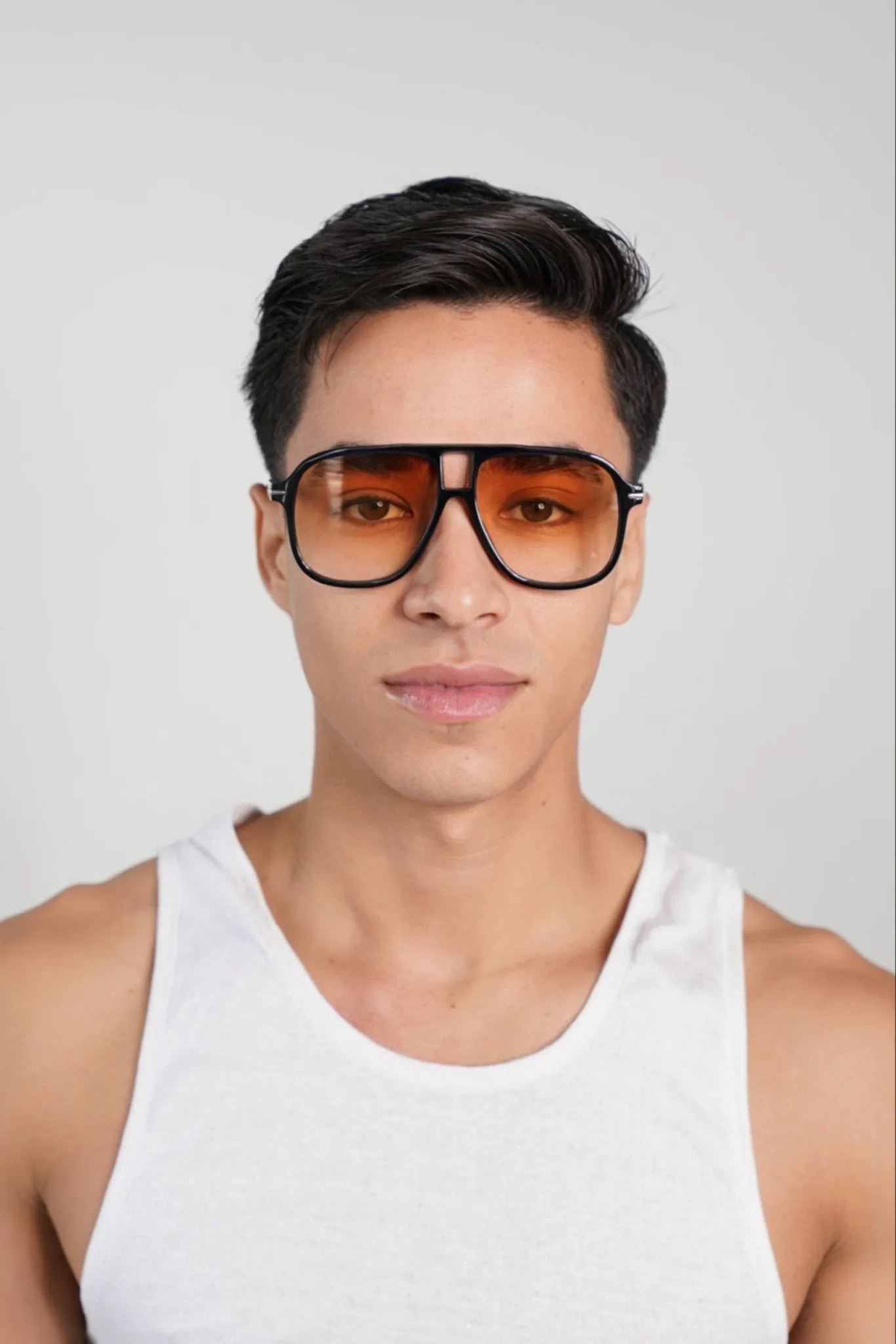Oversized Retro Orange Gradient Tint Summer Sunglasses