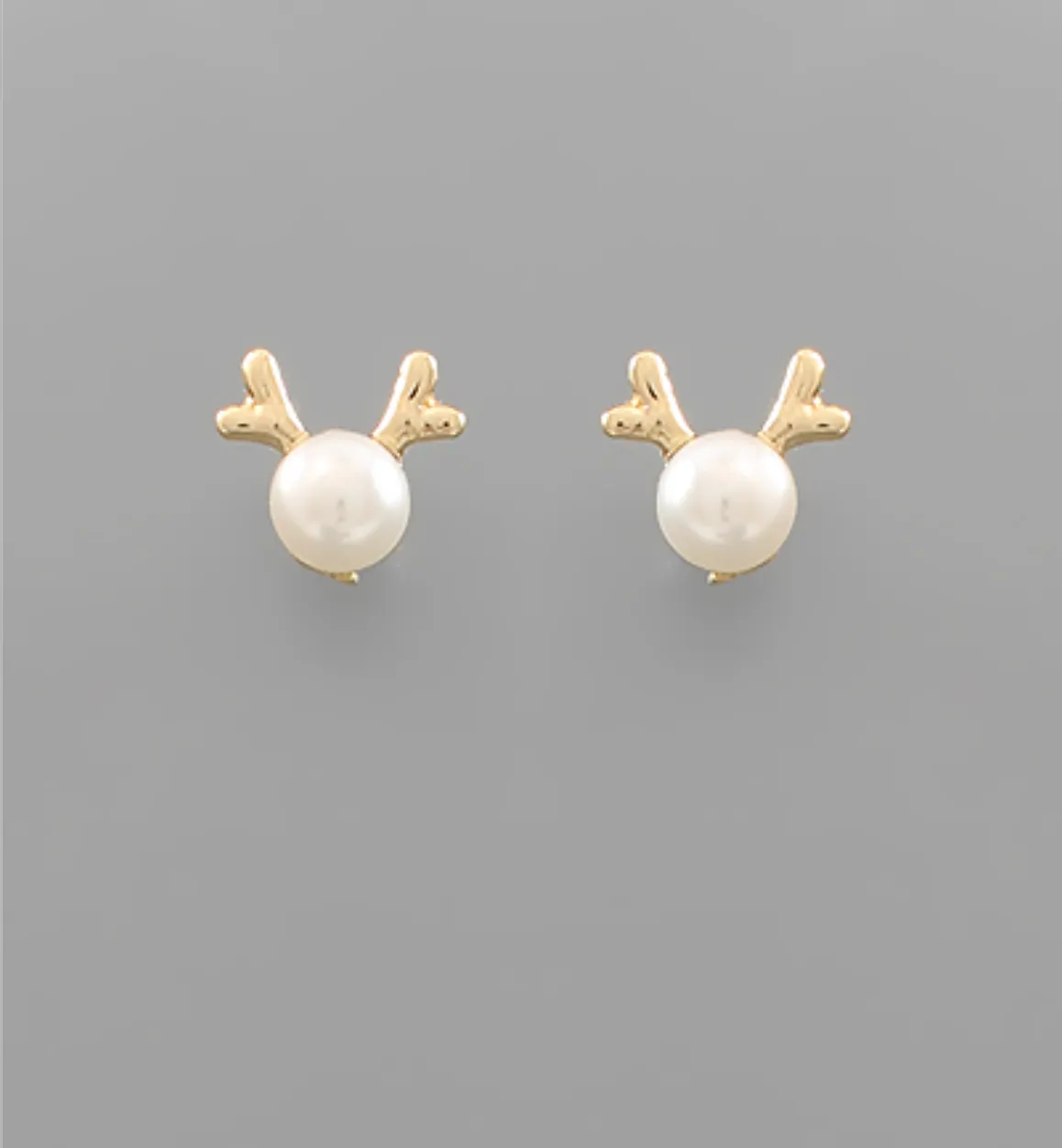 Pearl Reindeer Studs