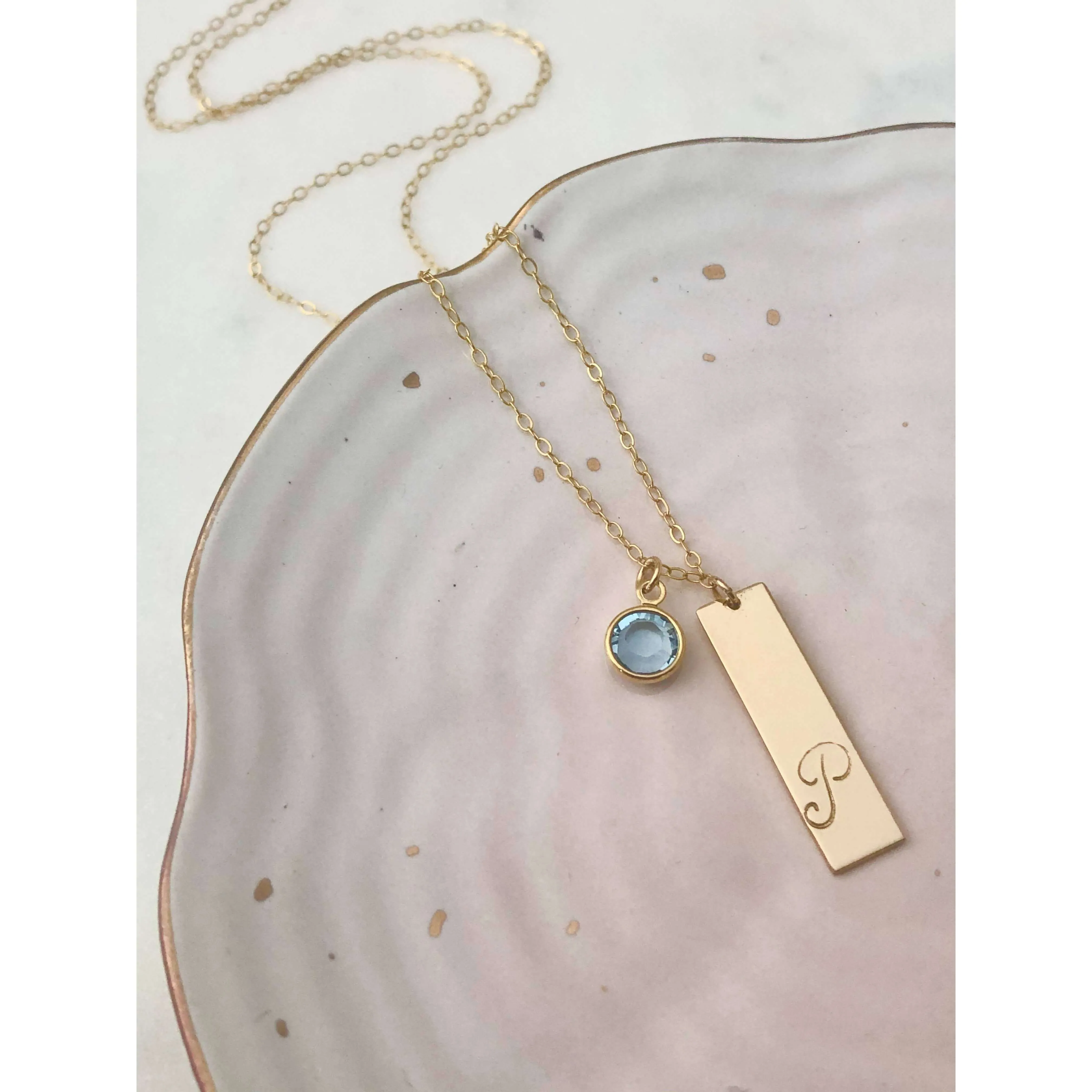 Personalised Birthstone Bar Necklace