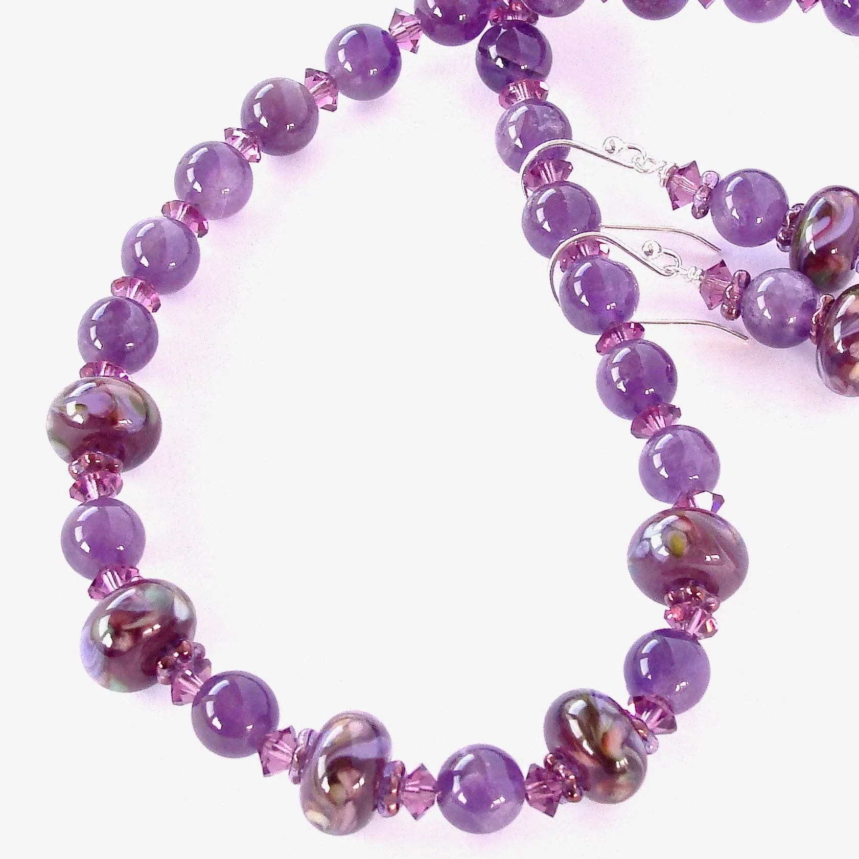 Provence: Amethyst Necklace with Art Glass