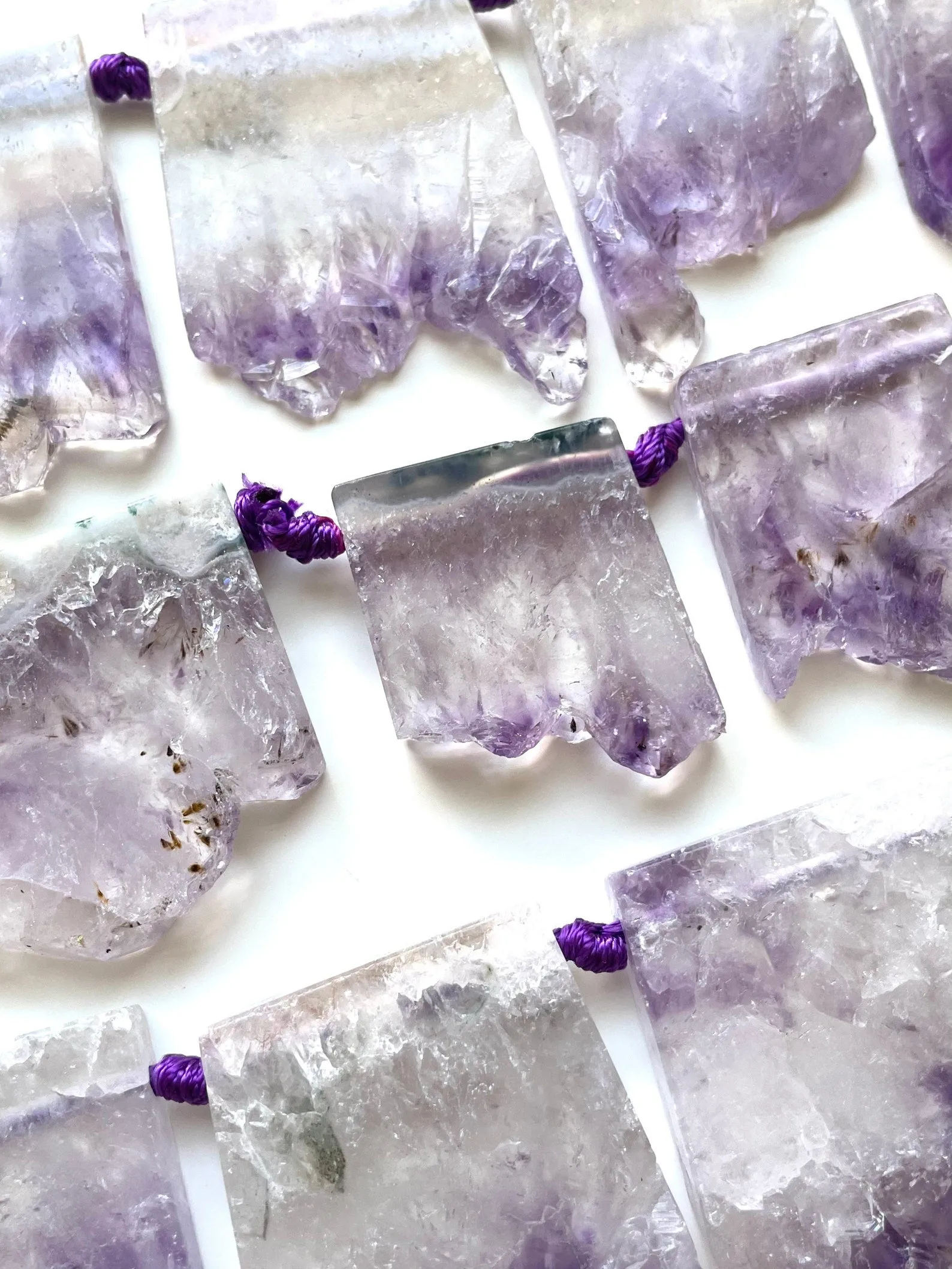 Raw Amethyst Slice Crystal Necklace