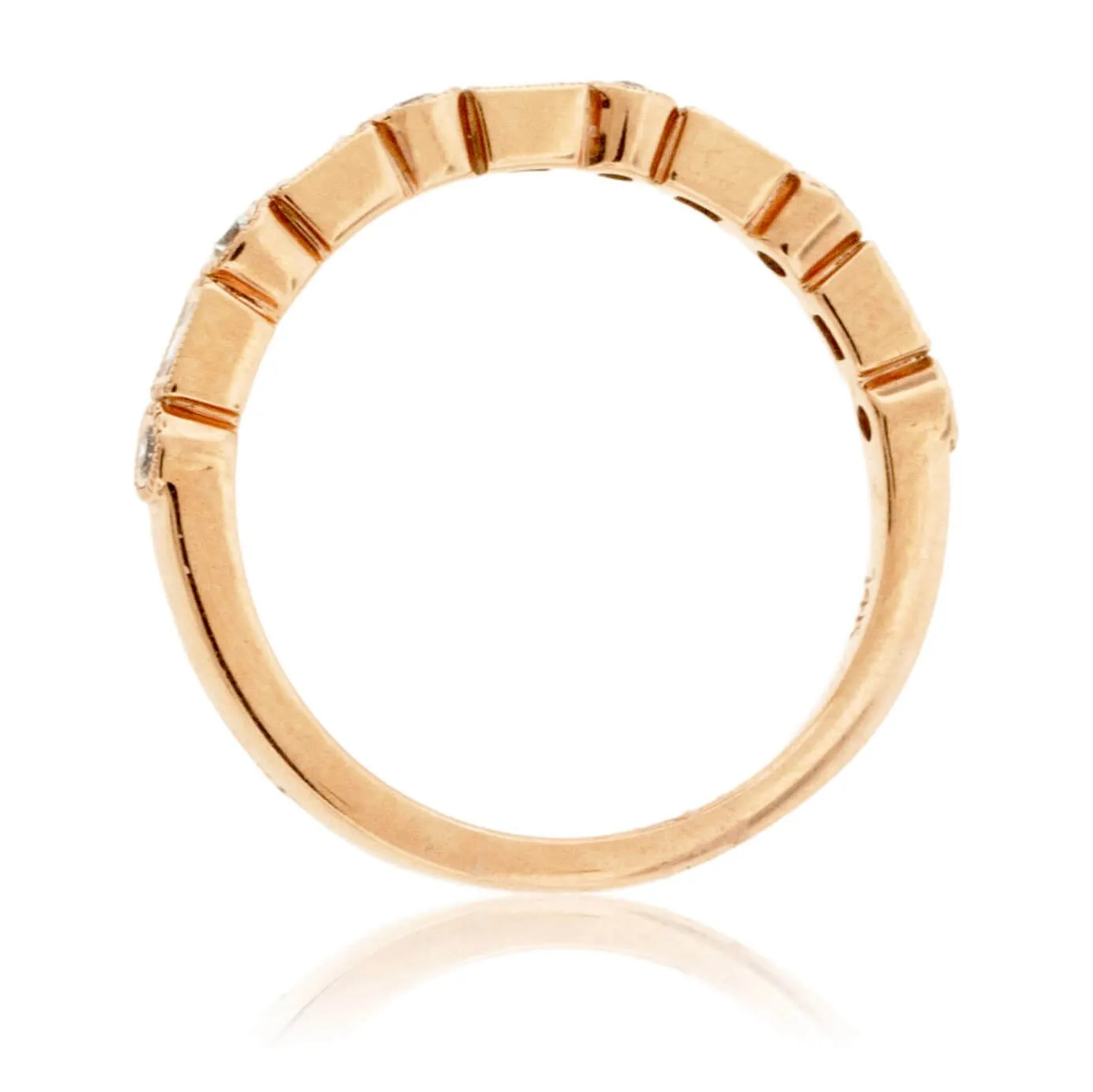 Rose Gold Baguette & Round Diamond Style Band