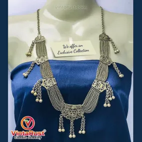 Rustic Silver Kuchi Vintage Necklace With Bells