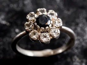 Sapphire Flower Ring - Daisy Silver Ring - Topaz Flower Ring